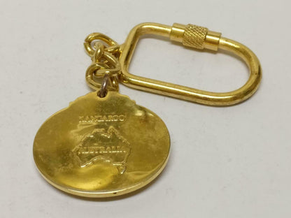 LP888 Australia Kangaroo Silver Gold Tone Metal Souvenir Keychain Keyring F/S B787