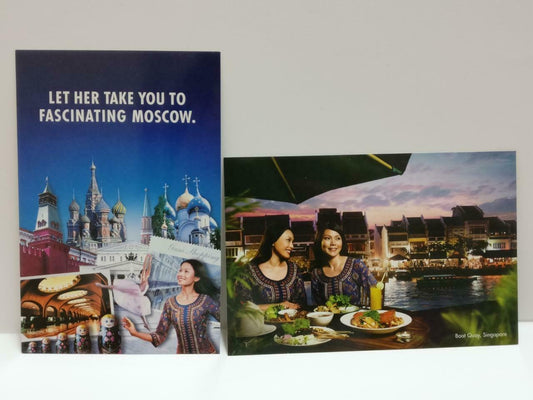 LUCKYPIGEON888 Singapore Airlines SIA Stewardess Girls Postcard Set Of 2 (E0440)