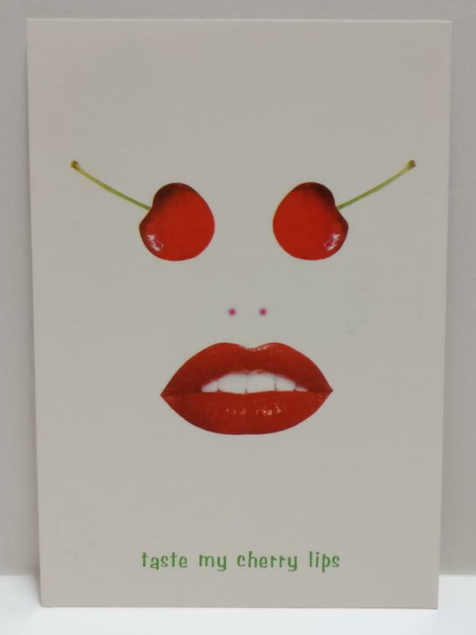 LUCKYPIGEON888 Cherry Sexy Red Lips Lipbalm 1999 Singapore Ad Postcard (E0252)