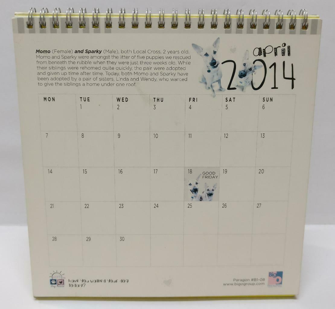 HOPE Saves Lives Dog Rescue 2014 Desk Calendar (A2083)