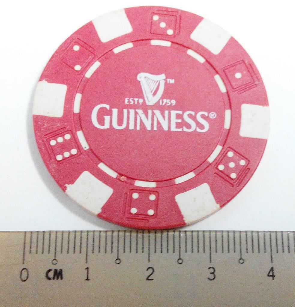 Vintage Guinness Casino Chips Poker x4 F/S (A362)