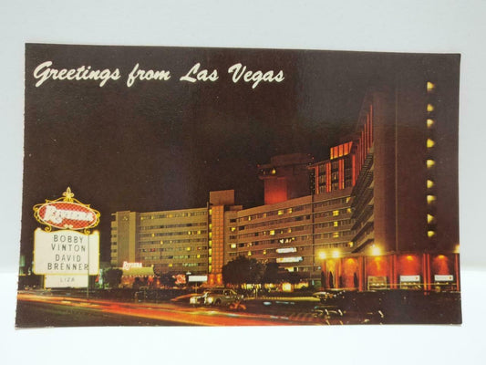 VTG  Riviera Hotel The Strip Las Vegas Nevada Nightview Color USA Postcard P641