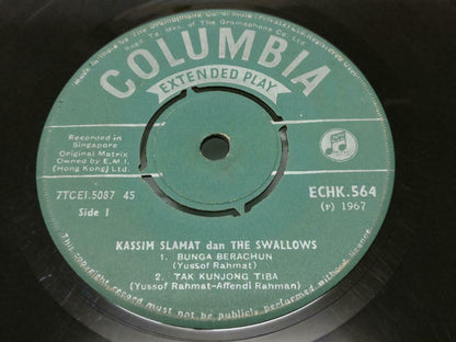 Malay Kassim Slamat & The Swallows Rare Psych Garage 45RPM Singapore EP 7" EP385