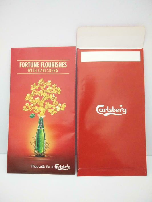 Vintage Chinese New Year Red Packet Money Envelope Carlsberg Beer Ad x 2 (HB103)