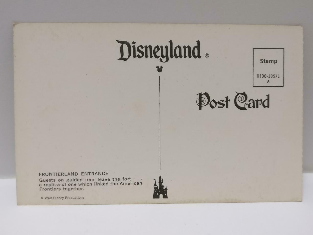 Vintage Disneyland Frontierland Entrance Tourist Leaving Fort USA Postcard P702