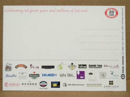 LUCKYPIGEON ZoCard 10th Anniversary Singapore Postcard (C2054)