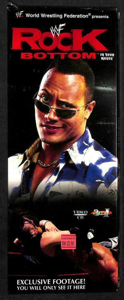 WWE WWF Wrestling Rock Bottom 1999 Rare Malaysia 3x VCD Video CD OOP (A1425)