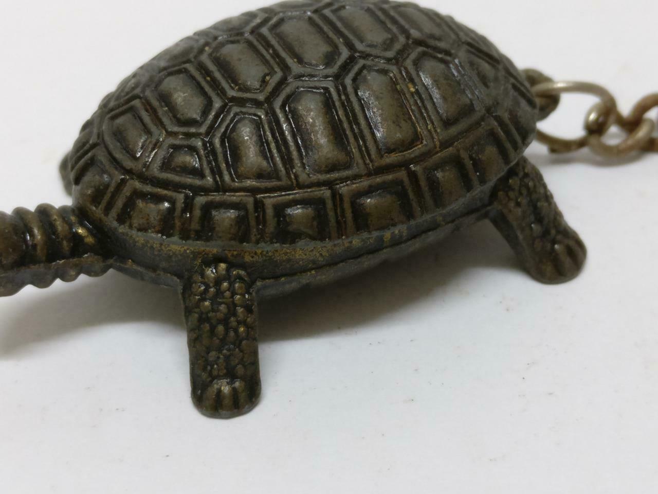 LP888 Rare Vintage Cute Metal Tortoise Animal Souvenir Keychain Keyring F/S (B766)