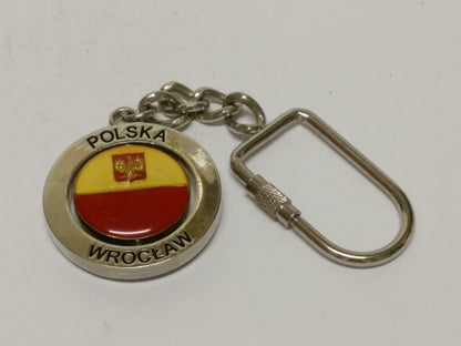 LP888 Vintage Poland Wroclaw Metal Silver Tone Souvenir Keychain Keyring F/S (B694)