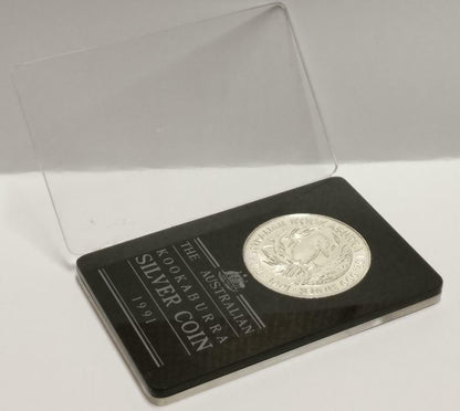 Australia Elizabeth II 5 Dollars Kookaburra 1991 1oz Silver Coin Capsule (C039)