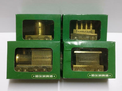 Unused Vintage China Harbin Beer Small Metal Train Set Display Box F/S (A2161)*3