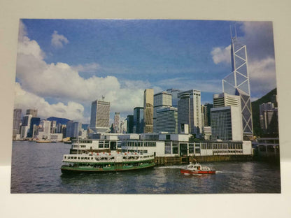 Vintage Hong Kong Star Ferry Pier View & Buildings 天星码头 Postcard P846
