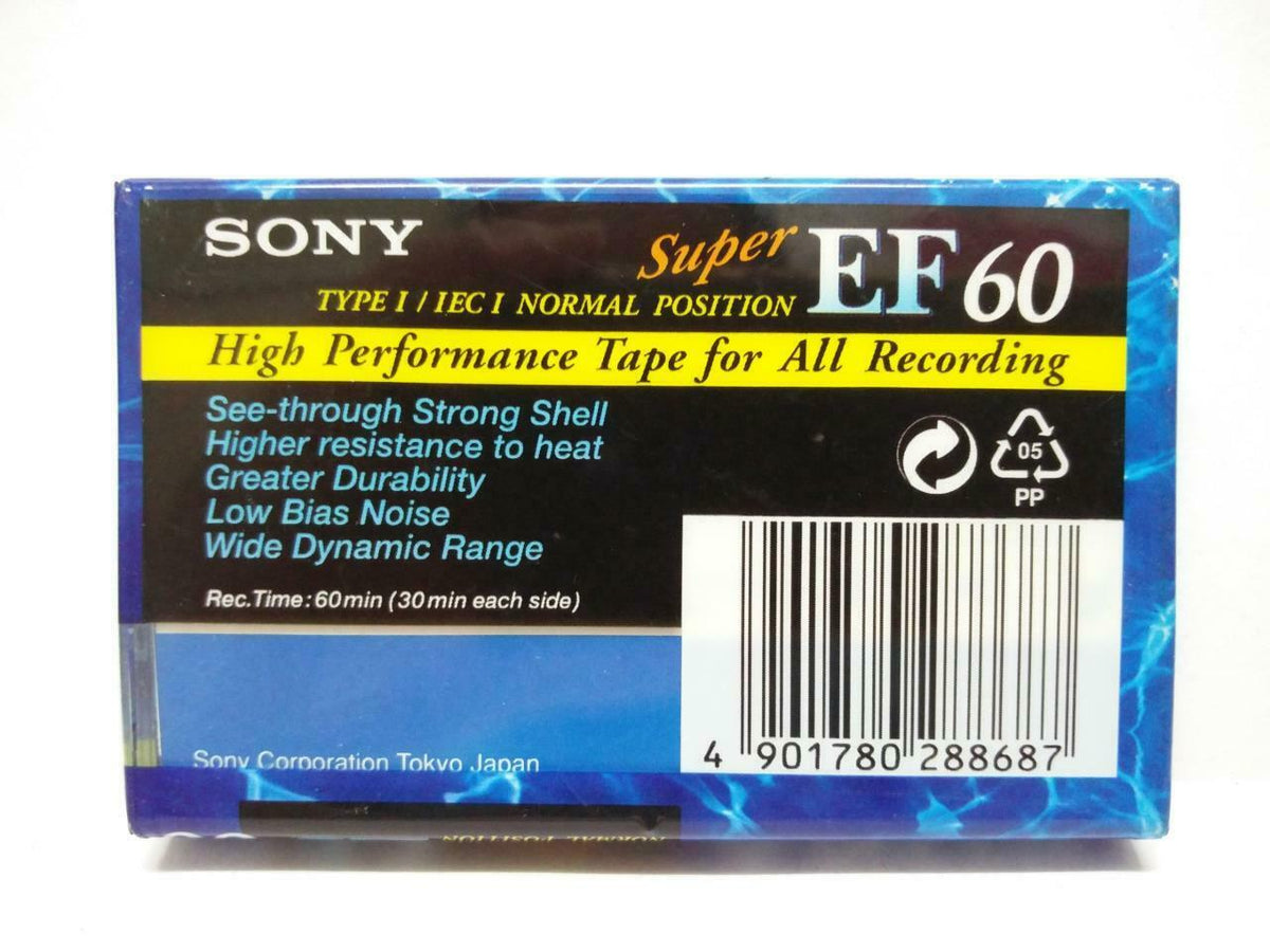 New Tapes! SONY Super EF60 60 Mins Japan Blank Cassette Tape x 01 (CT049)