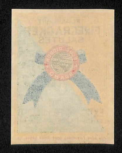 Rare Vintage China Macau Chinese Firecracker Label Blue Ribbon Badge (AC312)