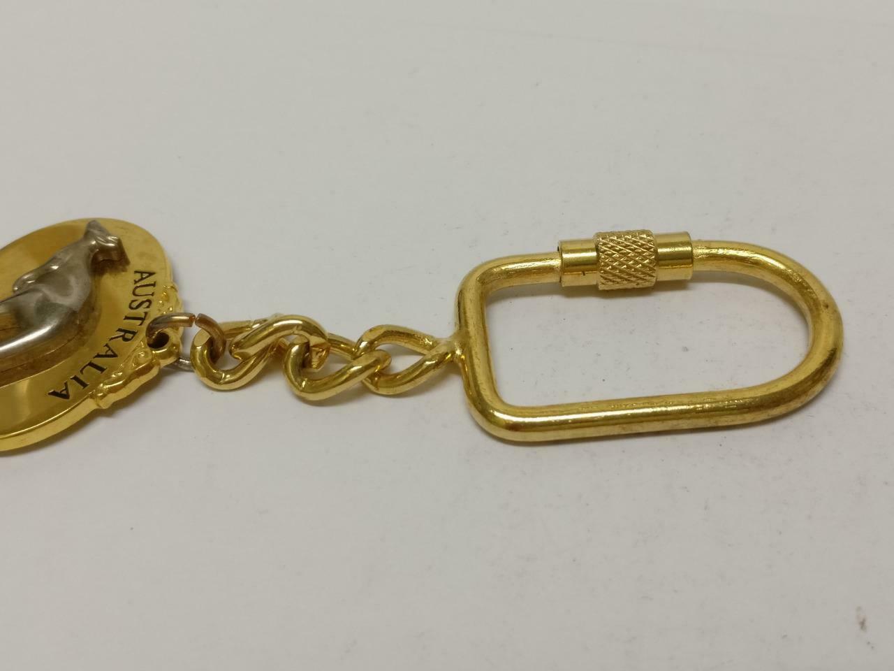 LP888 Australia Kangaroo Silver Gold Tone Metal Souvenir Keychain Keyring F/S B787