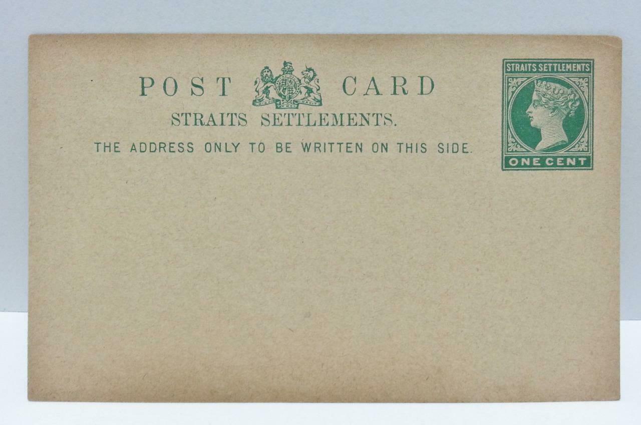 Vintage Singapore Straits Settlements Postcard 1 cent Stamp Unused (AC261)