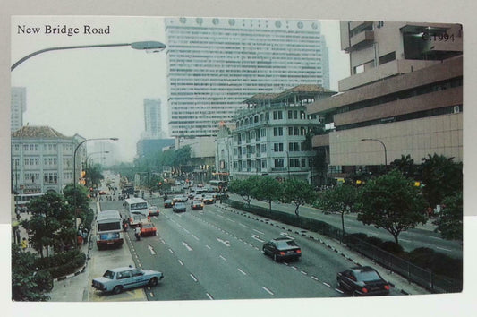 Singapore New Bridge Road Vintage Singapore Postcard Reprint (AC145)