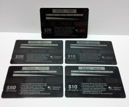 Used Vintage Singapore Phone Cards x5 Children Special Arts Artise Painting A410