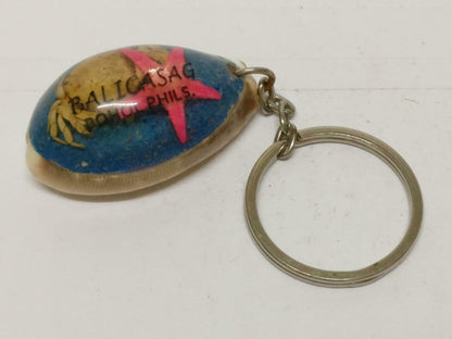 LP888 Rare Vintage Philippines Balicasag Seashell Art Crab Keychain Keyring F/S (B675)