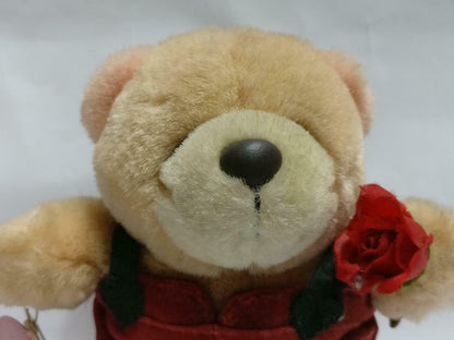 Forever Friends Lovely Bear With Red Rose W/Tag 5" Plush Soft Toy F/S (PTY127)