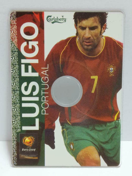 Portugal Luis Figo Football Soccer Euro 2004 Carlsberg Promo Card F/S (A2394)