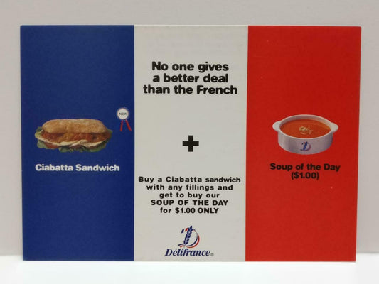 LUCKYPIGEON888 Delifrance Sandwich Bread Soup Food Singapore Ad Postcard (E0233)