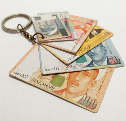 Singapore President Yusof Ishak Plastic Mini Bank Notes Keychain Keyring (B587)