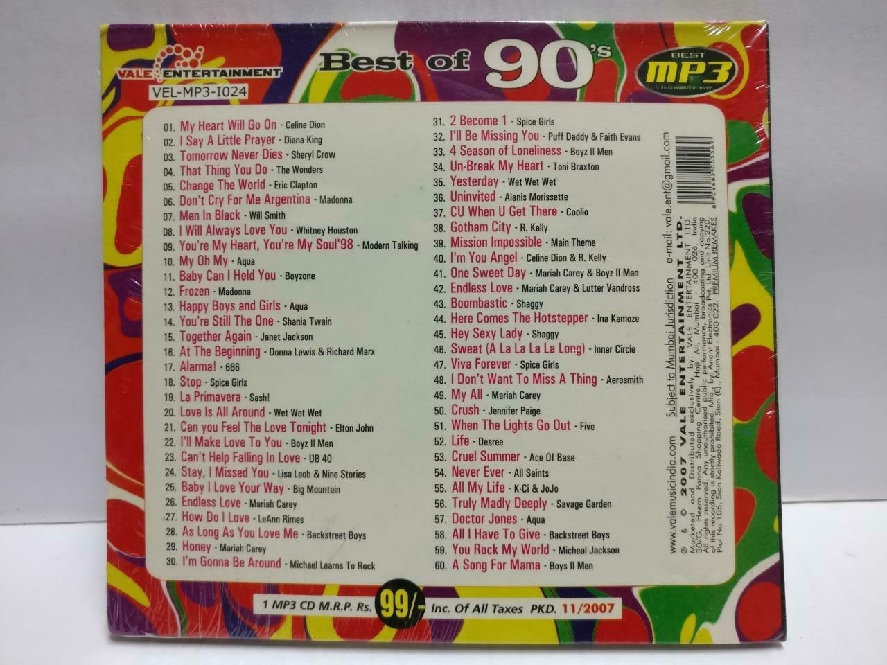 Sealed 90's Spice Girls Madonna Celine Dion Inner Circle MP3 2007 India CD CD945