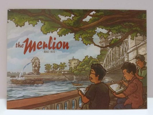 LUCKYPIGEON888 Singapore The Merlion Tourism Drawings 2014 Ad Postcard (E0411)