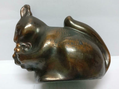 Rare 70's Vintage 崇僑銀行 Singapore Chung Khiaw Bank UOB Coin Bank Squirrel (A1652)