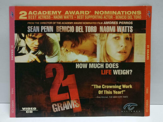 Movie 21 Grams Sean Penn Naomi Watts Rare Singapore Video CD 2x VCD OOP (CDS406)