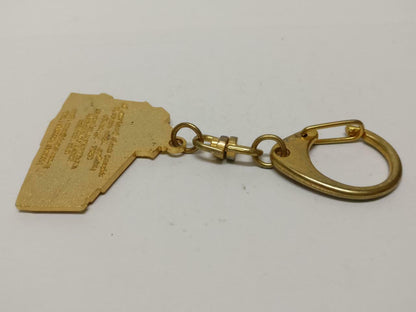 LP888 Vintage Singapore Sri Arasakesari Sivan Temple Gold Tone Keychain F/S (B772)