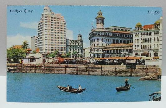 Singapore Collyer Quay Vintage Singapore Postcard Reprint (AC136)