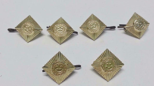 Rare Vintage 70s Singapore Army Uniform Gold Tone Buttons x 6 Pin Badge (B204)