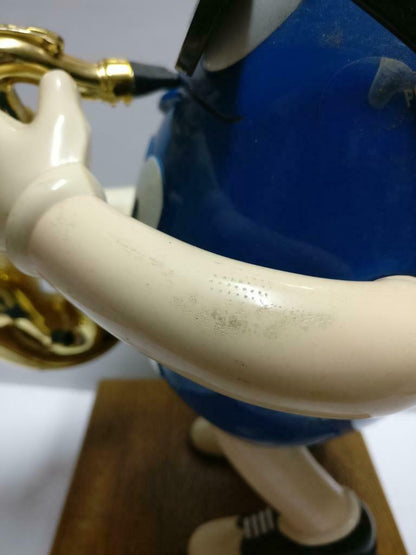 M&M's M&M Chocolate Blue Sunglasses Saxophone Candy Dispenser No Box (A2182) *5