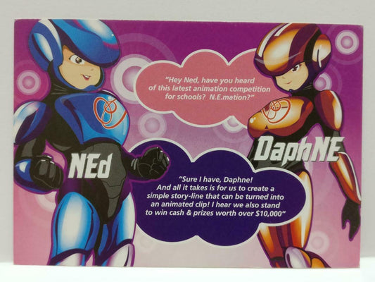 LUCKYPIGEON888 Singapore N.E.mation Animation Robots 006 Ad Postcard (E0190)