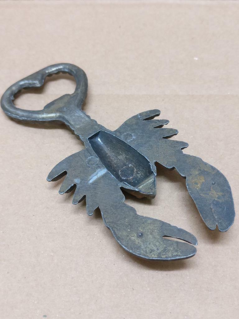 Mega Rare Vintage Bronze Lobster Beer Bottle Opener (A1886)