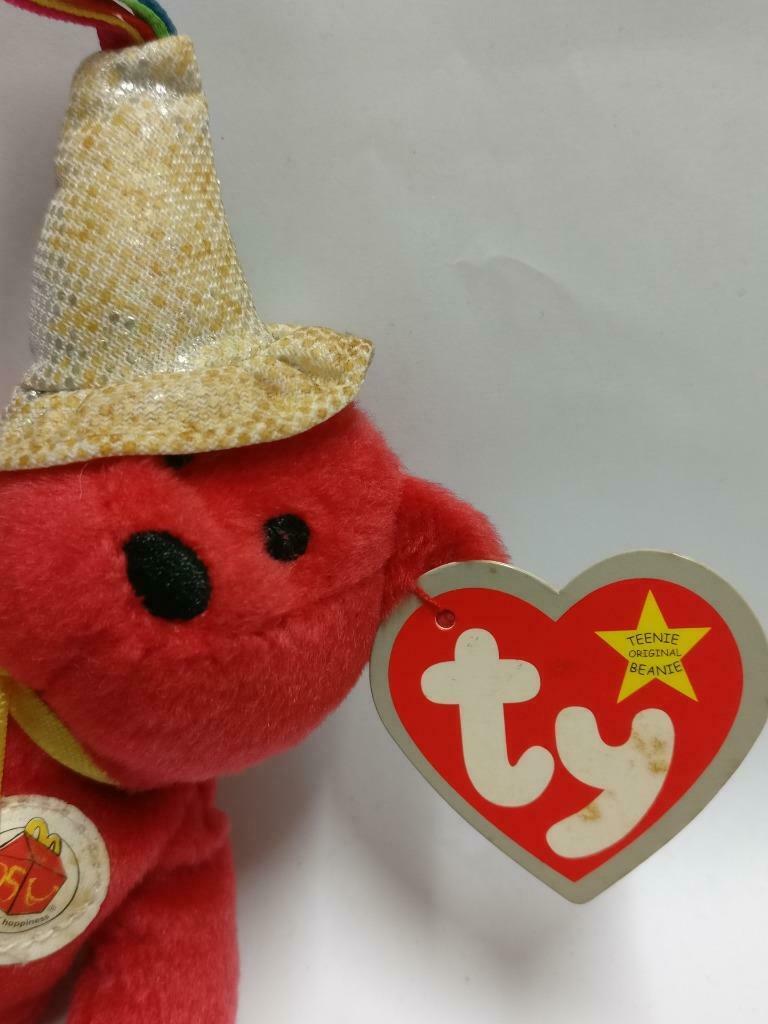 McDonald's Ty Beanie Red Party Hat Birthday Bear 6" Plush Soft Toy F/S (PTY135)