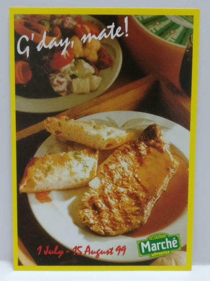 LUCKYPIGEON888 Marche Singapore Bread Steak Food 1999 Ad Postcard (E0245)