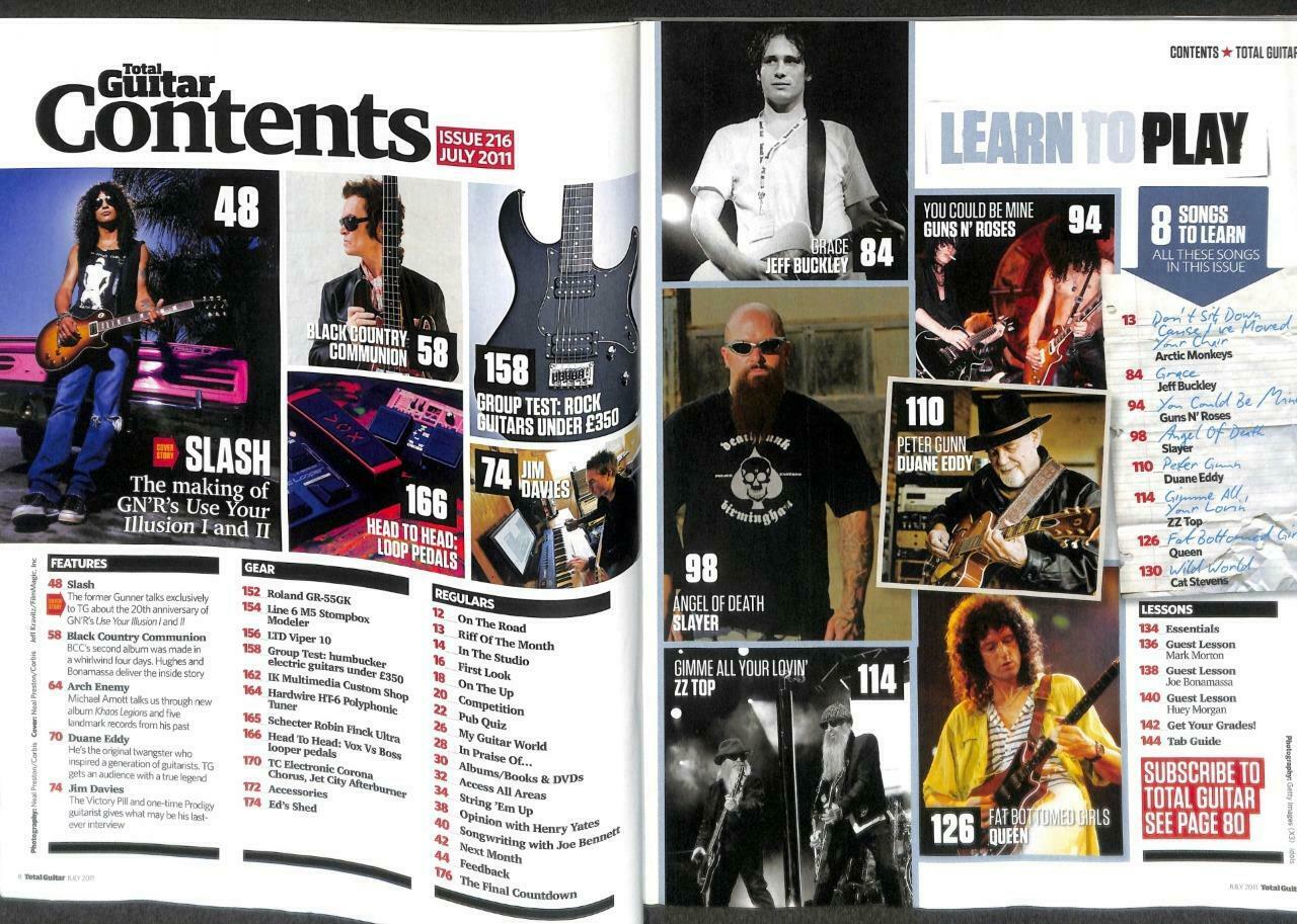 Total Guitar Magazine Slash Michael Arnott Jim Davies Gun N Roses ZZ Top M082