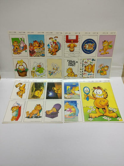 Vintage Cute Cartoon Mega Rare Garfield The Cat Stickers x 22 Sheets (C2259)