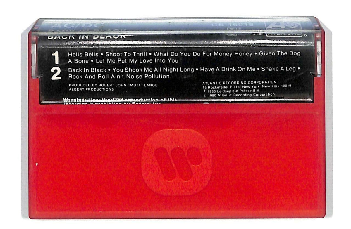 Rare AC/DC Back In Black Hells Bells 1980 Atlantic English Red Cassette CT882