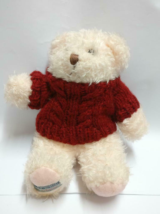 Cherrie Teddy Bear With Red Knitted Sweater 6" Plush Soft Toy F/S (PTY040)