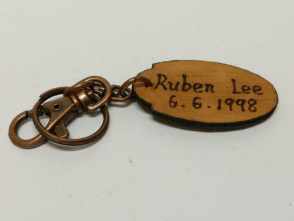 LP888 Cute Japanese Doraemon Handmade Name Engraved Wooden Keychain Keyring F/S B767