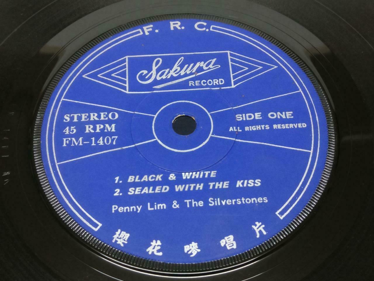 Rare Singapore Penny Lim & The Silverstones Black & White English EP 7" (EP032)