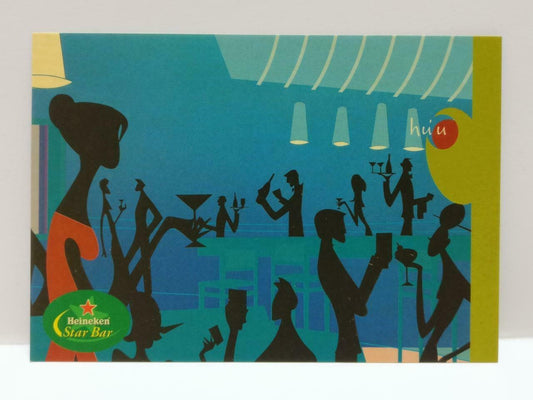 LUCKYPIGEON888 Heineken Beer Star Bar Silhouette Singapore Ad Postcard (E0179)