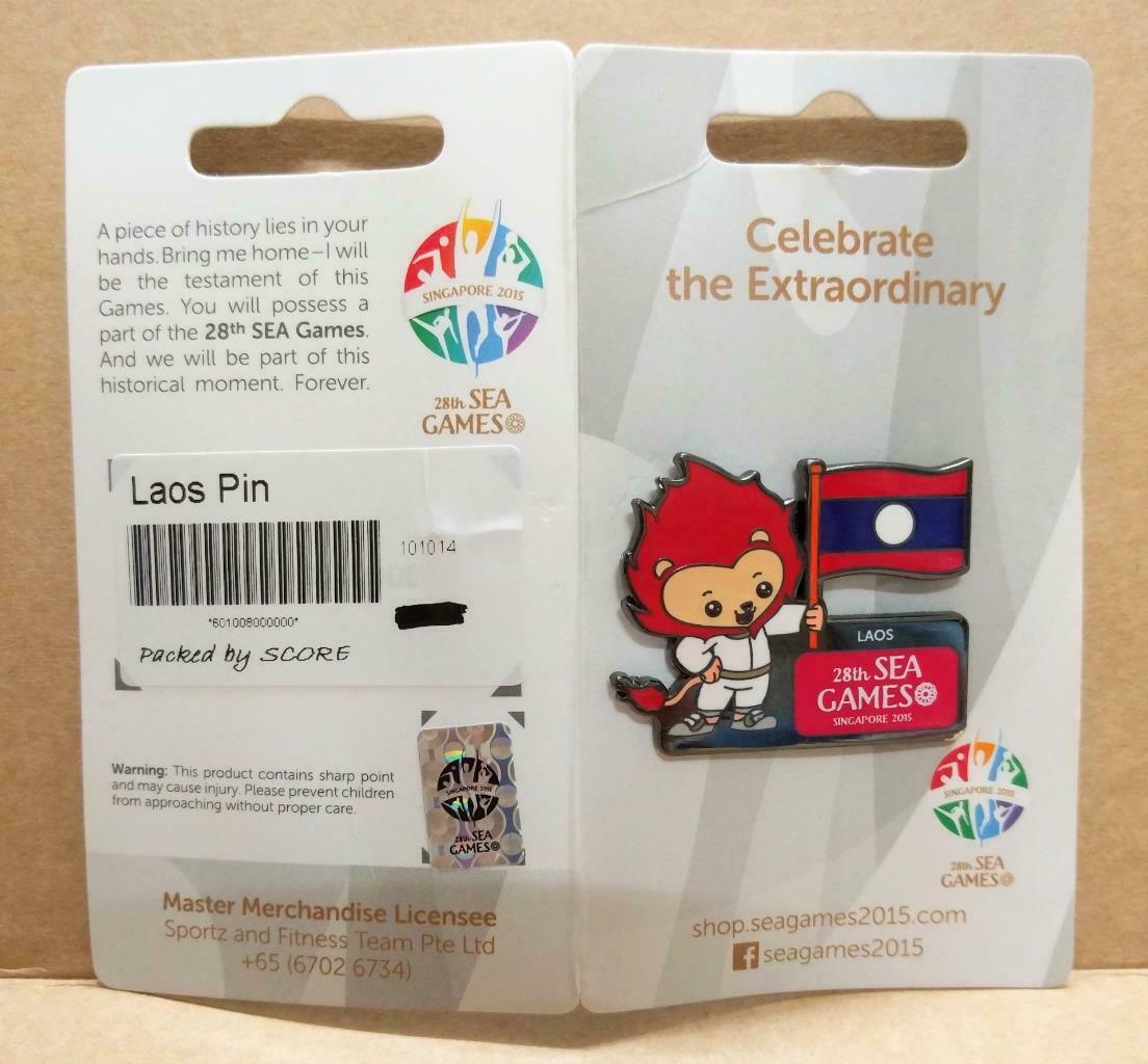 LP888 Singapore 28th Olympic Sea Games 2015 Pin Badge Button Souvenir Laos (A1321)