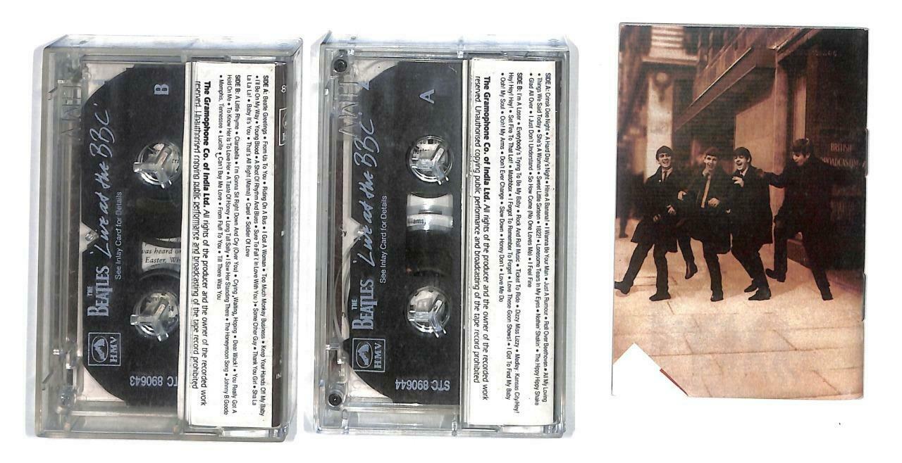 The Beatles Live At The BBC Rare HMV India Calcutta English Cassette x2 CT876