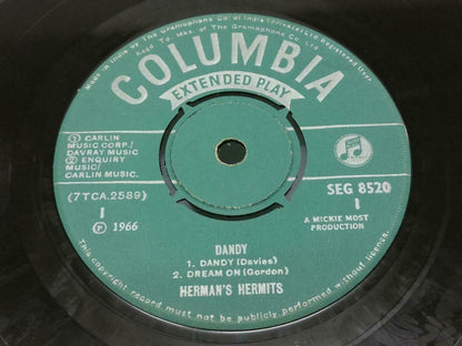 Herman's Hermits Dandy 1966 Rare Columbia India 7" EP Englsih SEG8520 (EP010)