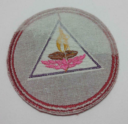 Embroidered Triangle Lotus Candle Pattern Sew On Clothes Patch (A970)